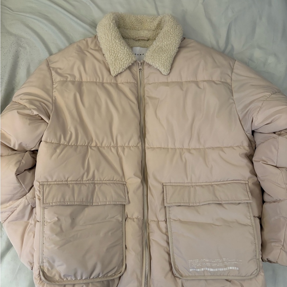 Topman Men’s Light Tan Puffer Jacket
